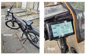 Police seize e-bike modified to go 30mph during town centre patrol