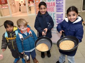 In pictures: Participants compete in Maidenhead pancake flipping contest