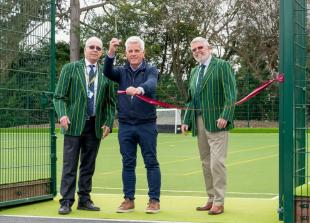Steve Rider joins Principals to open new Astroturf at Claires Court Juniors