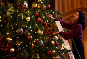 Tiny dolls’ house decorations and Christmas tree opens at Windsor Castle