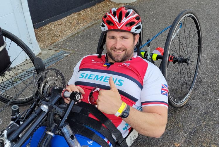 Former Paralympian from Maidenhead training to handcycle from London to Paris
