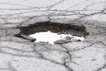 Archive picture of a pothole.